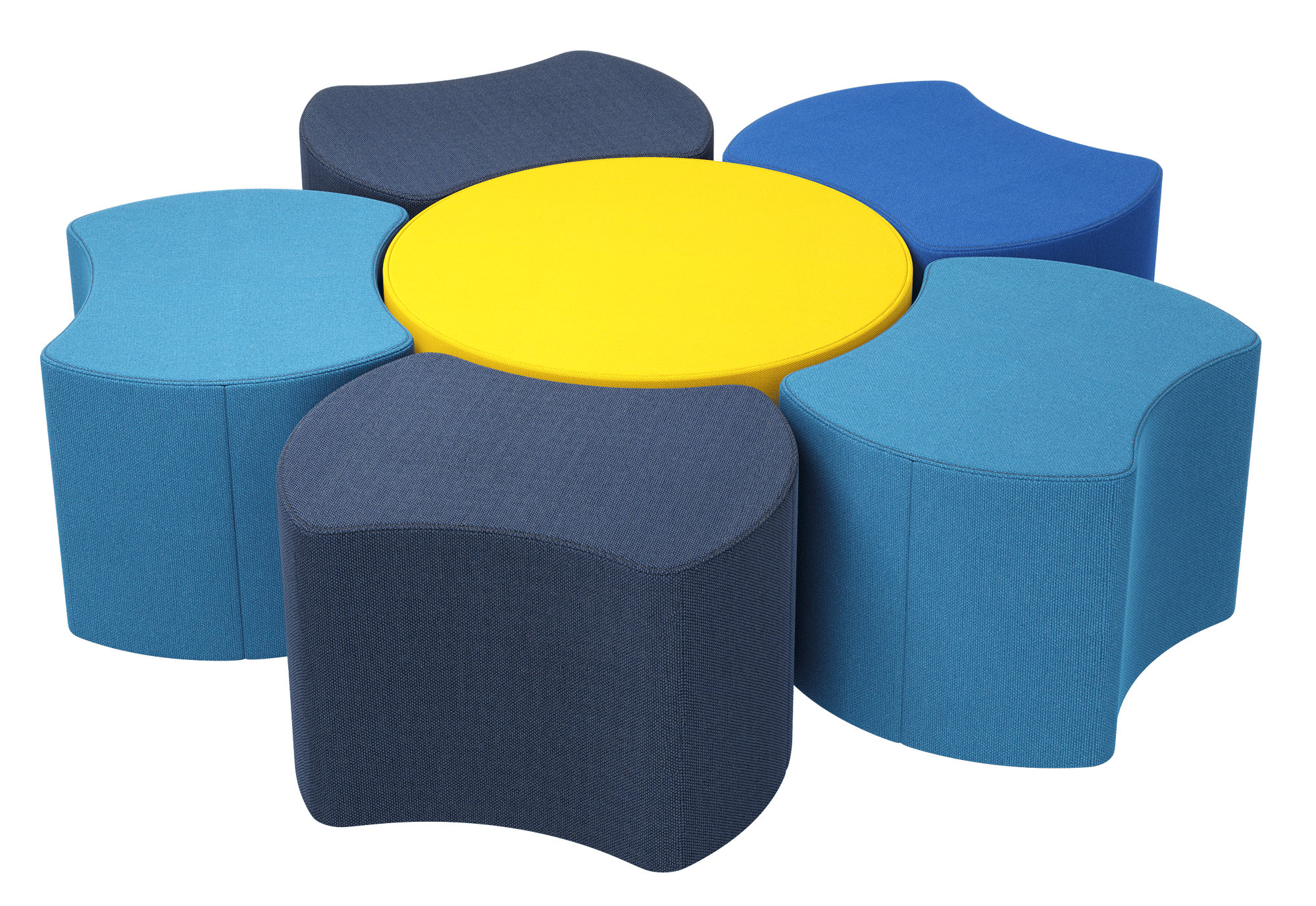 Lightweight foam bowtie-shaped seating. Use Wanderer individually or nest together to create flexible seating arrangements. Easy for students to move, rearrange, and collaborate.