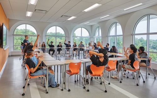 students desks and chairs with casters