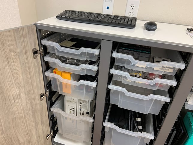 storage with removable trays maker space MSC