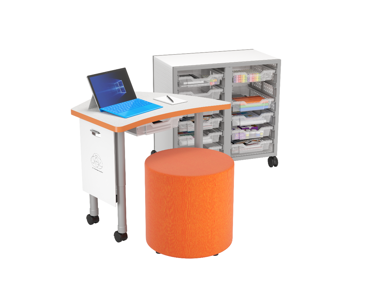 individual student desk with storage