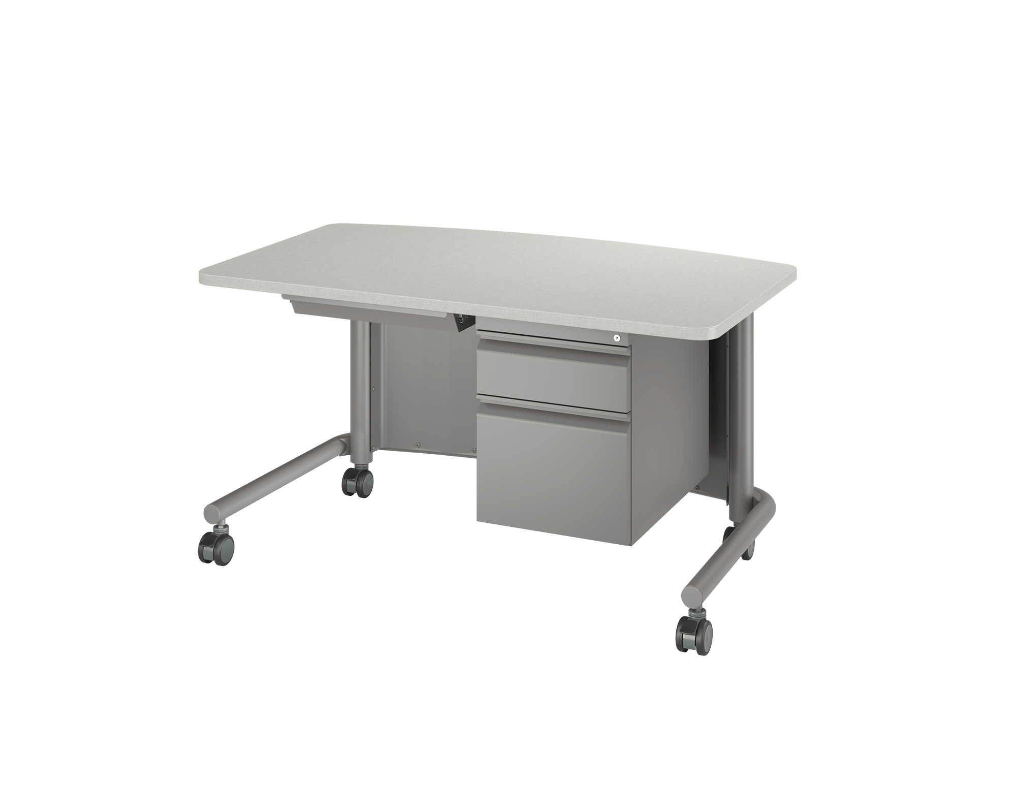 186610-Artcobell-NXT MOV Teacher Desk_VR-Teacher Desk_Panel-Pedestal-Tray-User Left Side