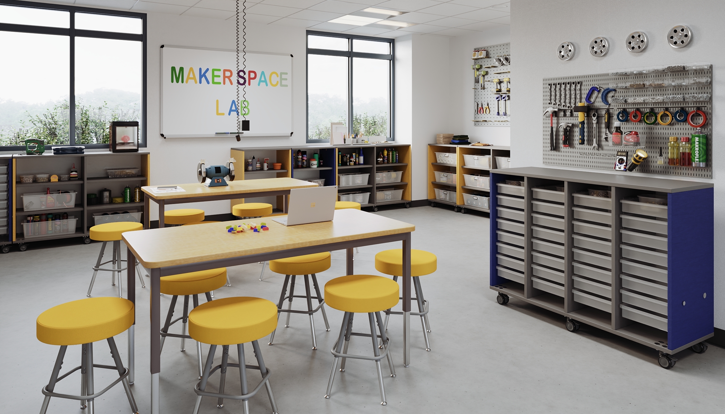 maker space lab, storage, maker space, laboratory