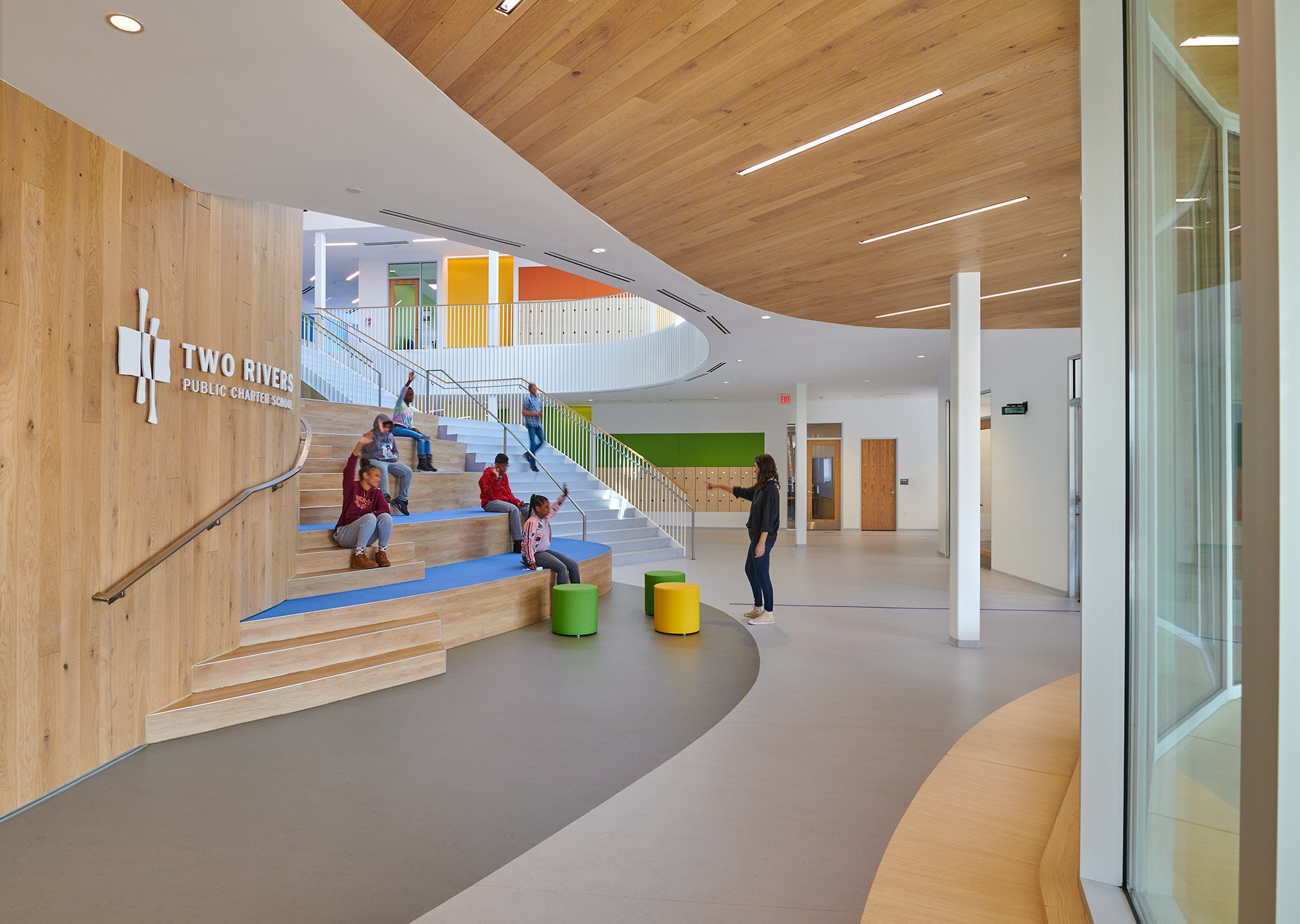 learning stairs, round, two rivers, case study, Studio27 Architects, studiohdp photographer