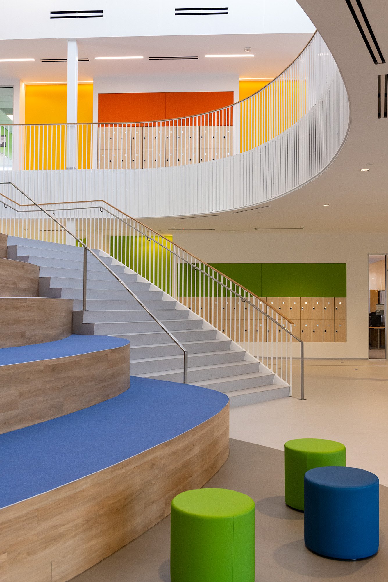 learning stairs, round, two rivers, case study