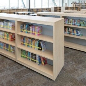 media center, ADFMC, mobile library shelves