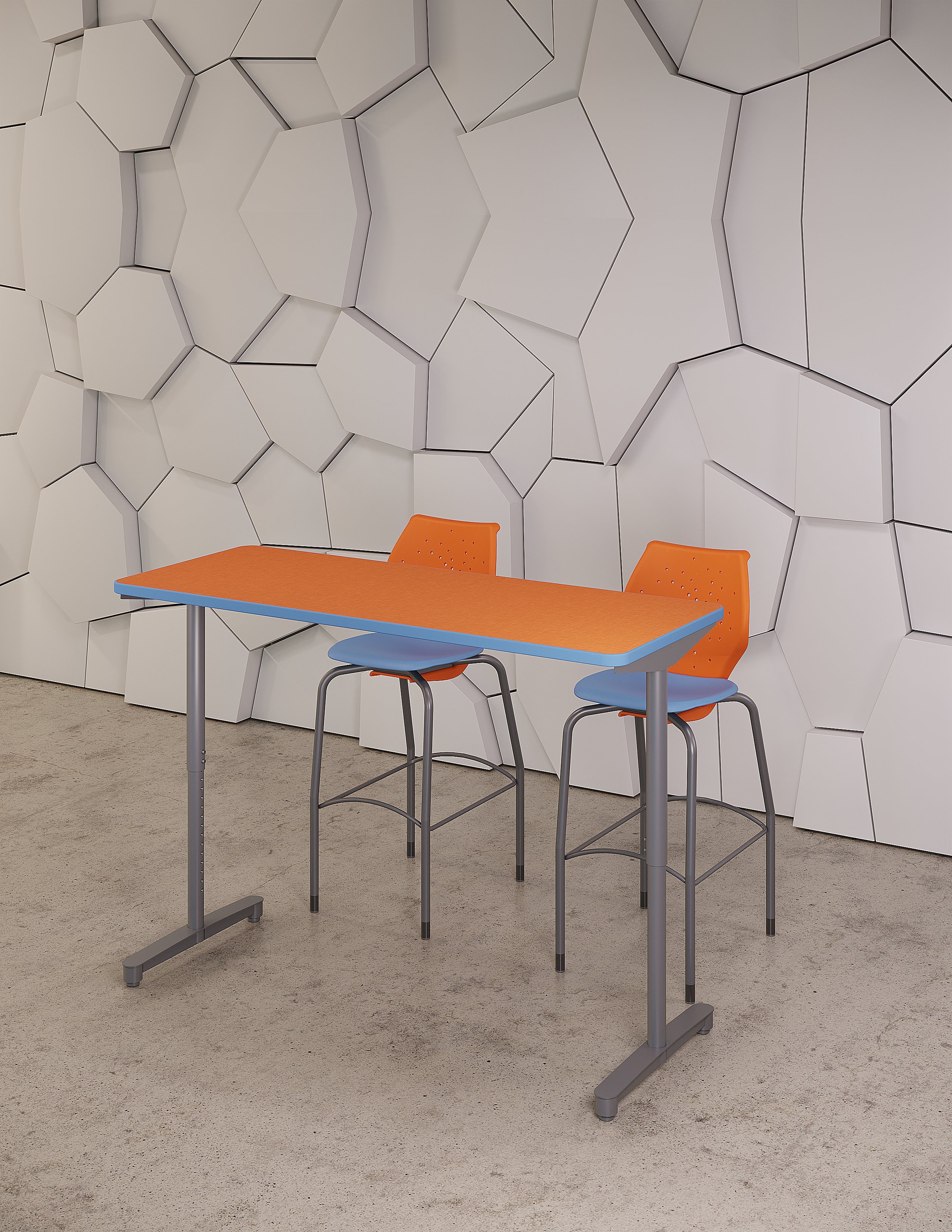 cafe, cafeteria, collaborative cafe, t-leg, tleg, standing height, genius bar, stool, four leg, nxt mov, next move