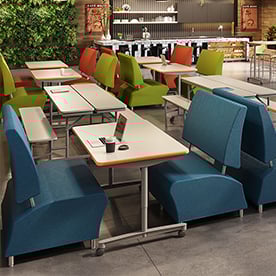 Cafe cafeteria t-leg adjustable t-leg bistro table lounge soft seating stool