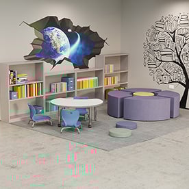classroom, collaborative, sit to stand, teacher desk, 3-P120, gravity, alphabet, round, rocker, spot, pixel, crescent, flip top, markerboard, arc, flot