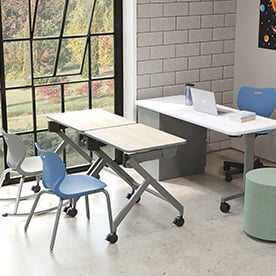 classroom, individual, teacher desk, sit to stand, stand, alphabet, rocker, task chair, teacher, round