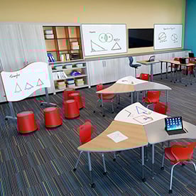 flip top, mov stool, alphabet, four leg, caster, expanse, aperture, shape desk, stool, arise, classroom, collaborative