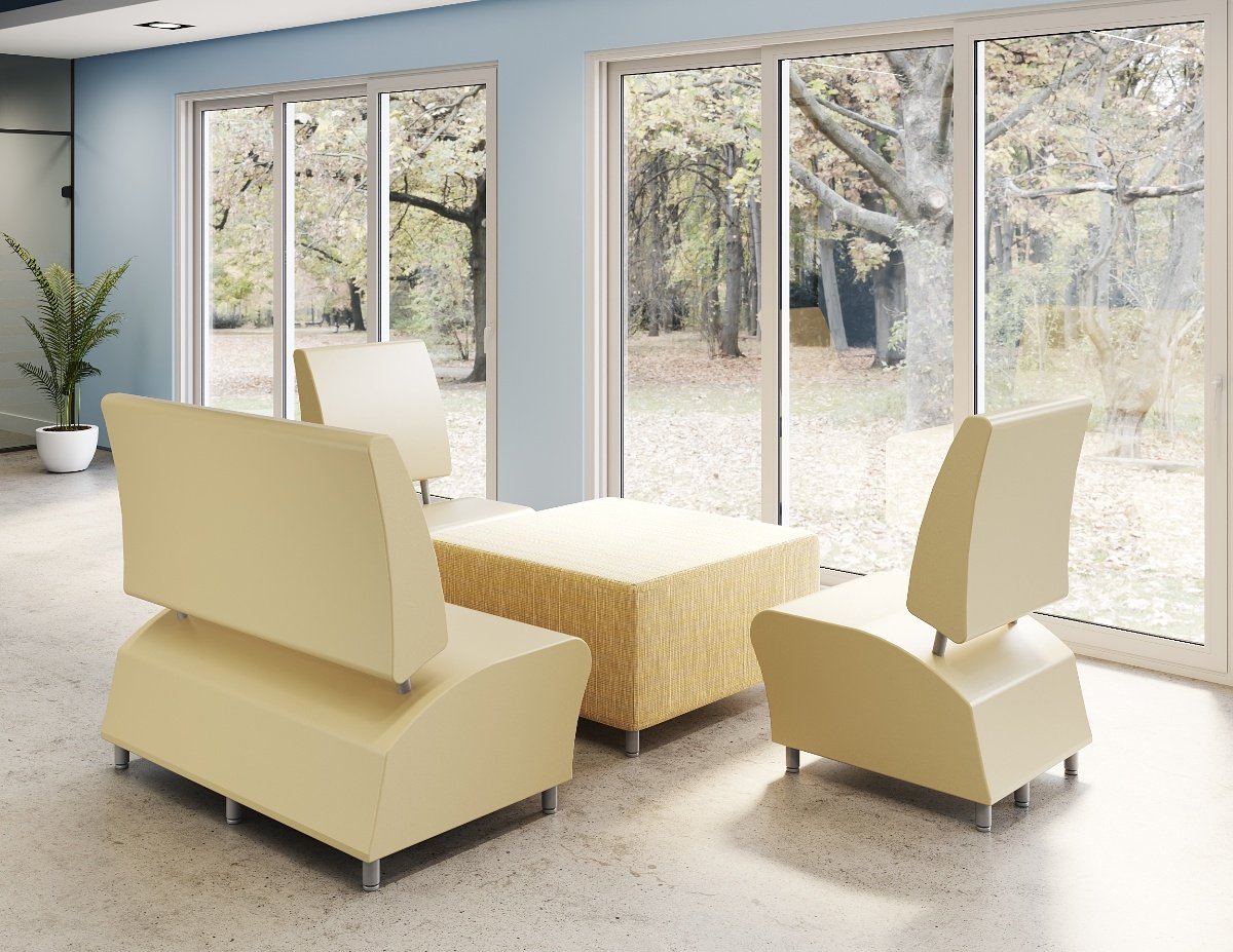 learning hallway, soft seating, lounge, breakout, couch, sofa, ottoman, ss-sb