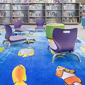 alphabet, flot, float, floor seating, media center, collaborative