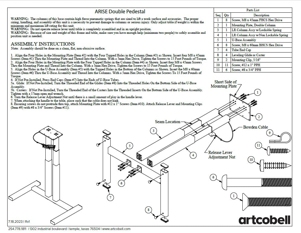 ARISE-Double-Pedestal_installation