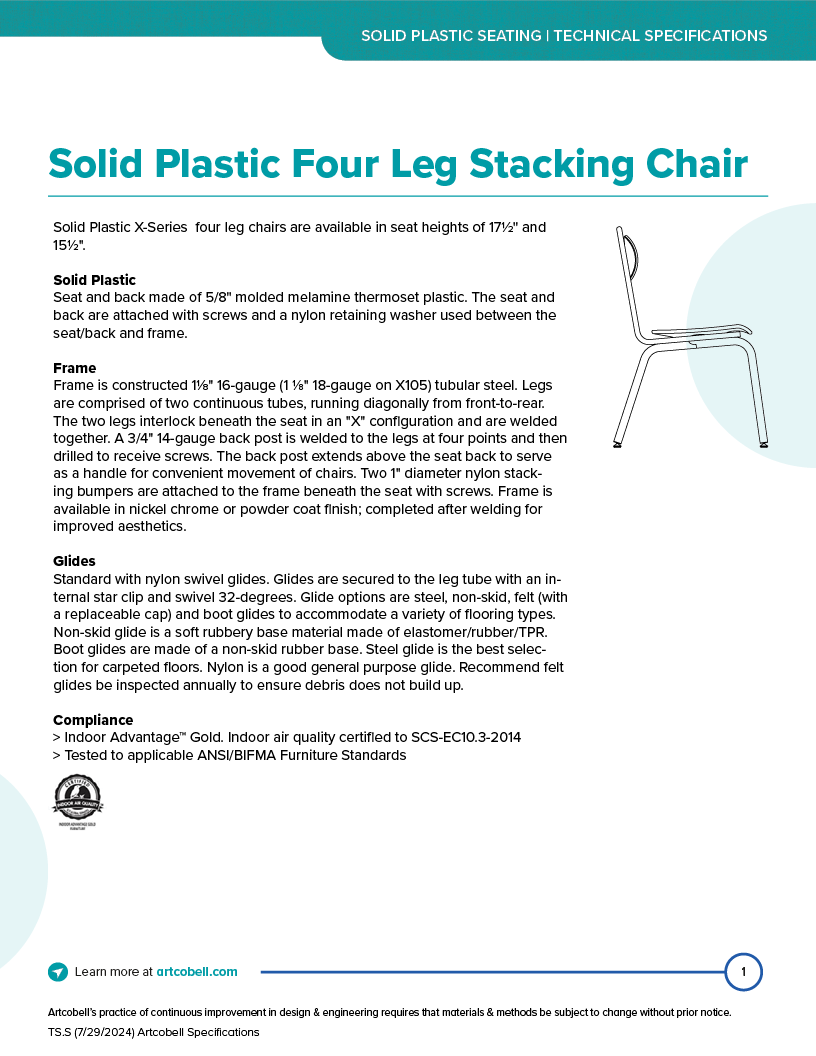 SeatingSpecifications_SolidPlasticFourLegStackingChair