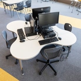 media center, shape table, puddle, DTT-PD, discover, task chair, DP9A
