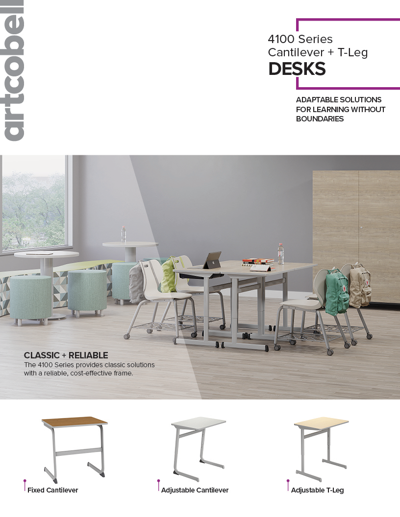 Student Desk_Sell Sheet_4100 Series T-Leg + Cantilever