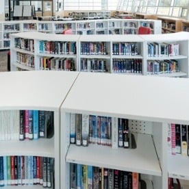 mobile shelving, media center, ADFVSC