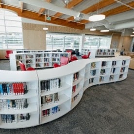 mobile shelving, media center, ADFVSC